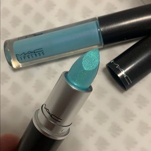 MAC LIPGLASS &FROSTED LIPSTICK combo